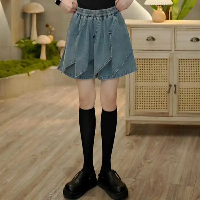 6705 新款复古牛仔裤裙女设计感百搭