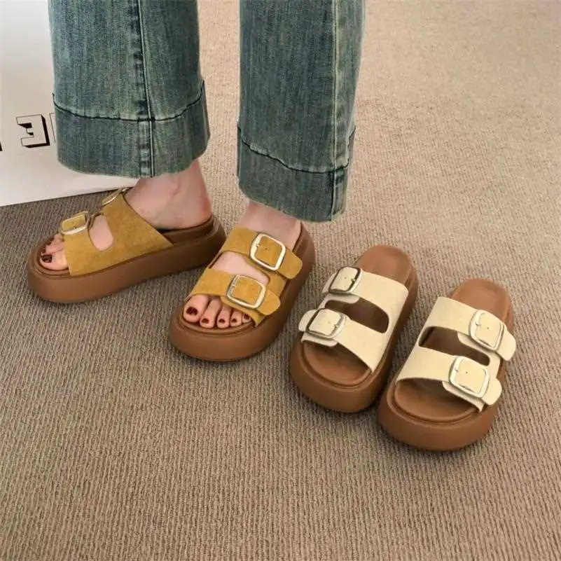 网红复古勃肯拖鞋女夏2025新款外穿厚底