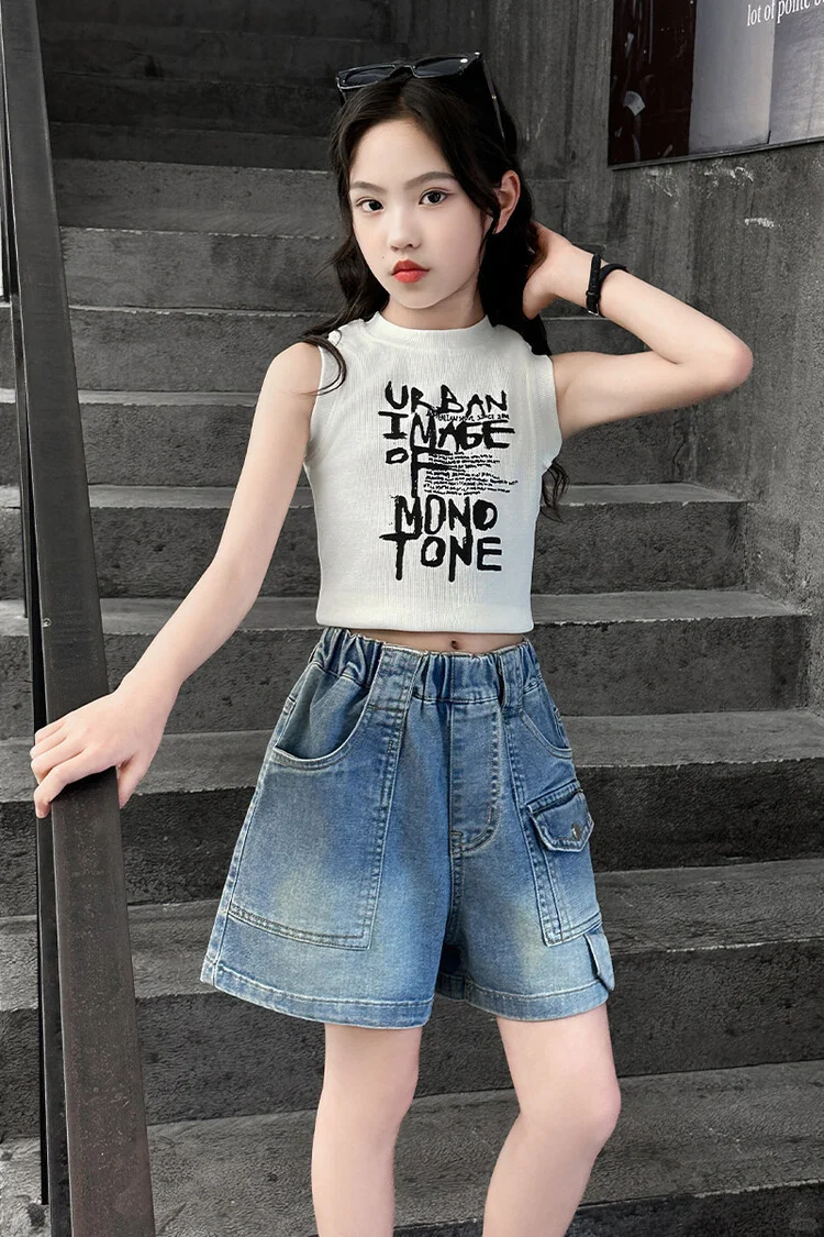 夏日必备👗女童韩版裙套装