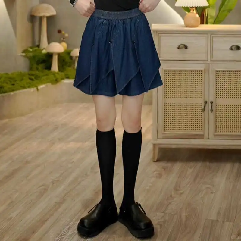 6705 新款复古牛仔裤裙女设计感百搭