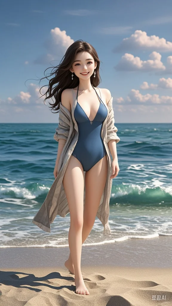沙滩美女壁纸