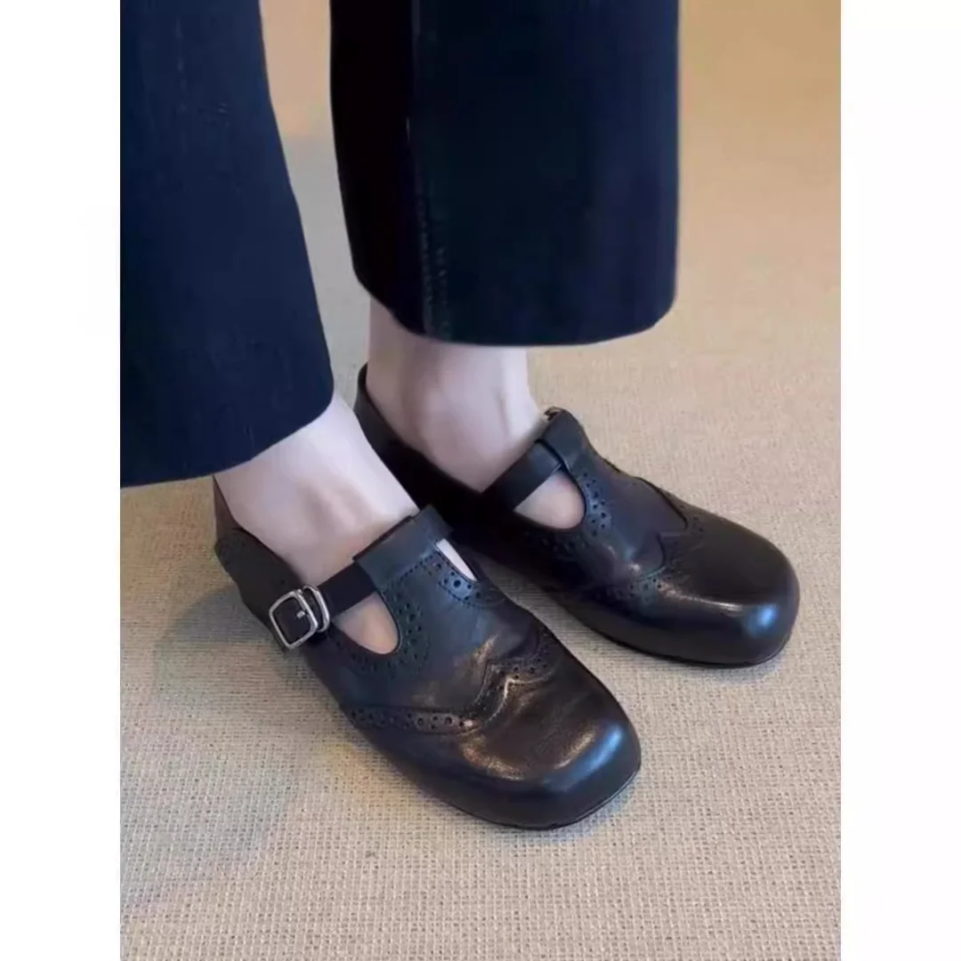 英伦风复古低跟小皮鞋女2025新款春秋单