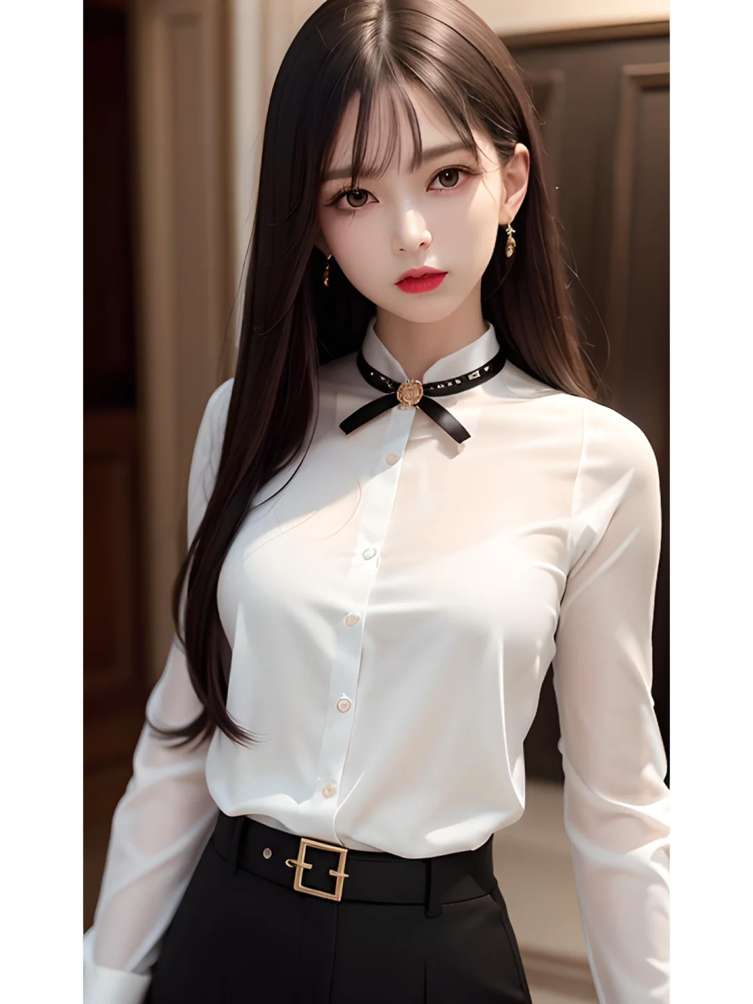 AI 绘图 长发美女