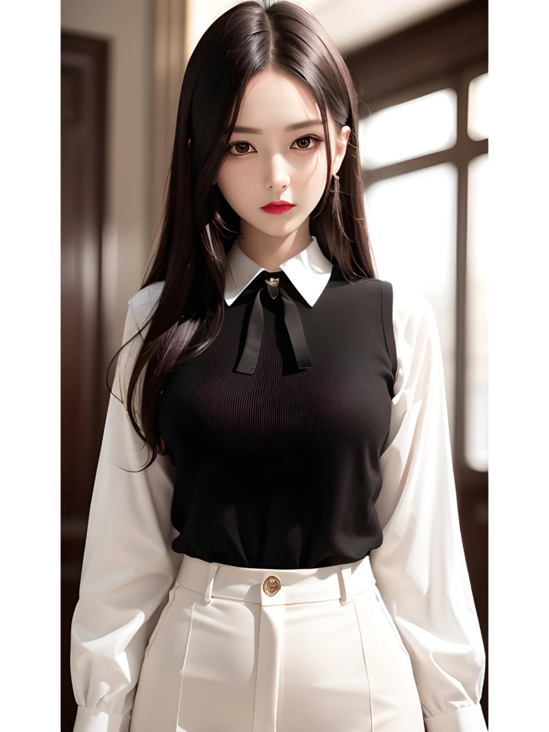 AI 绘图 长发美女