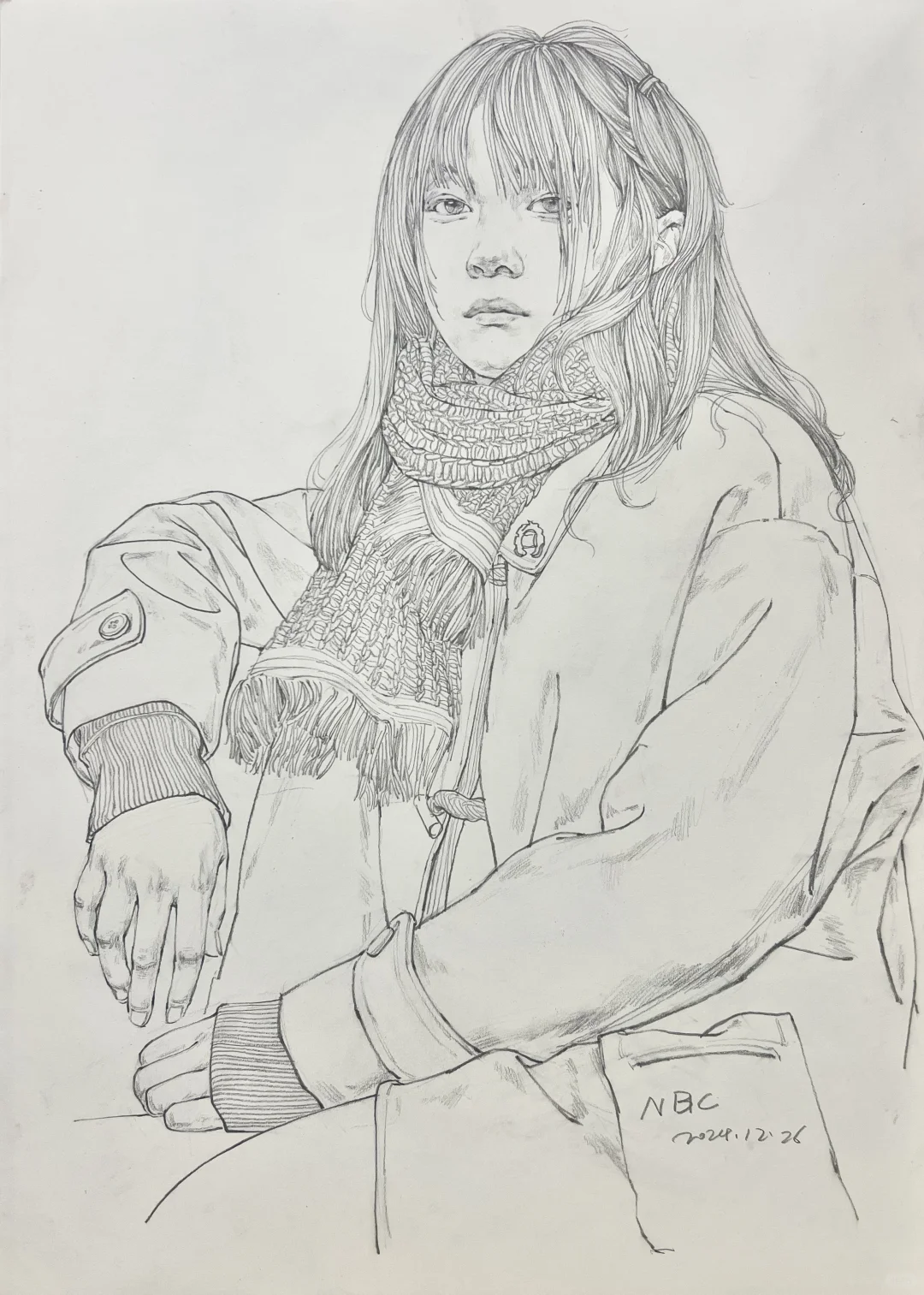 关于线描的少女肖像～