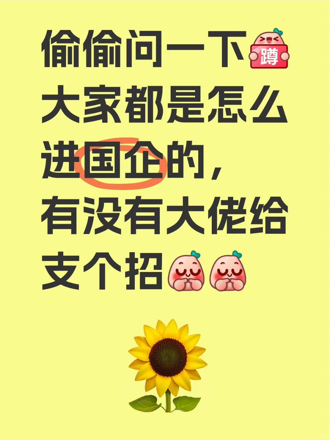 大家都是怎么进国企的呀，真的好多不懂，干着急