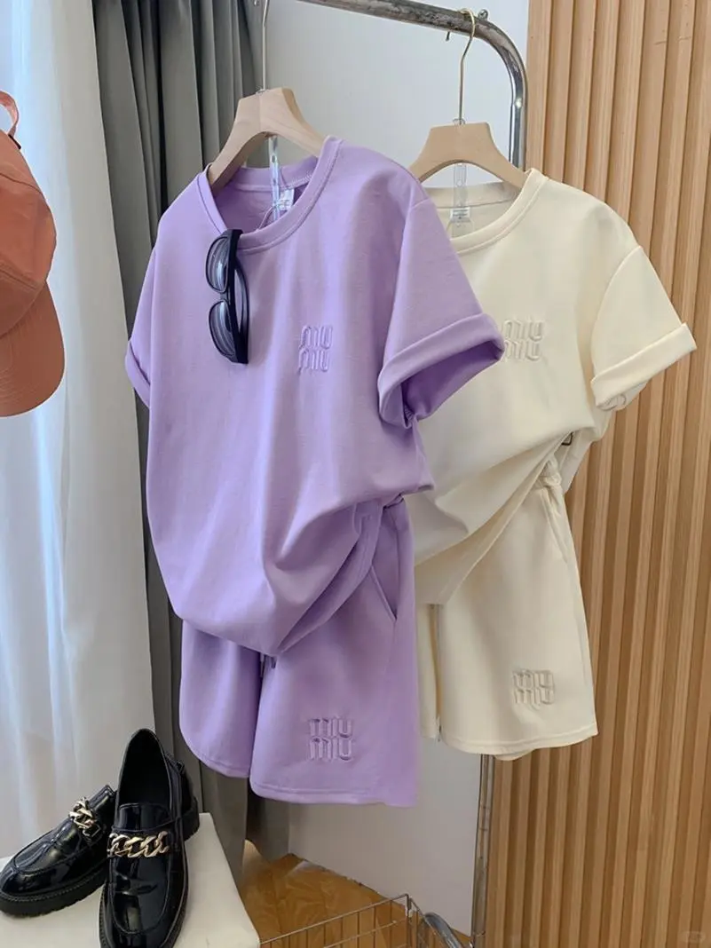 2024新款立体刺绣夏季休闲套装女运动外