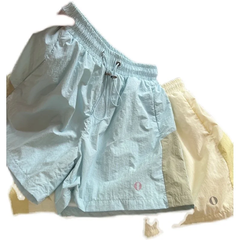 小个子高腰浅蓝色松紧腰休闲短裤女夏季运动
