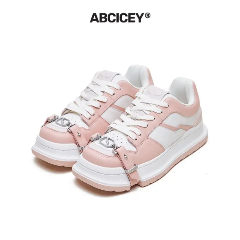 ABCICEY 黑白色时尚休闲板鞋女厚底