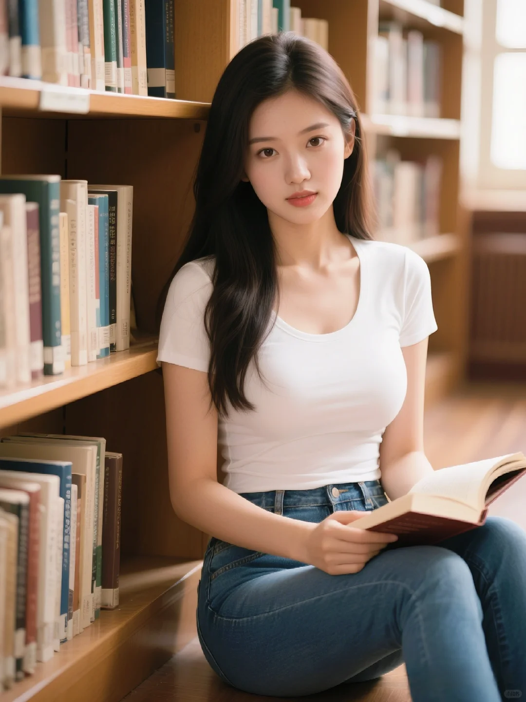 书卷气女生的图书馆气质📖