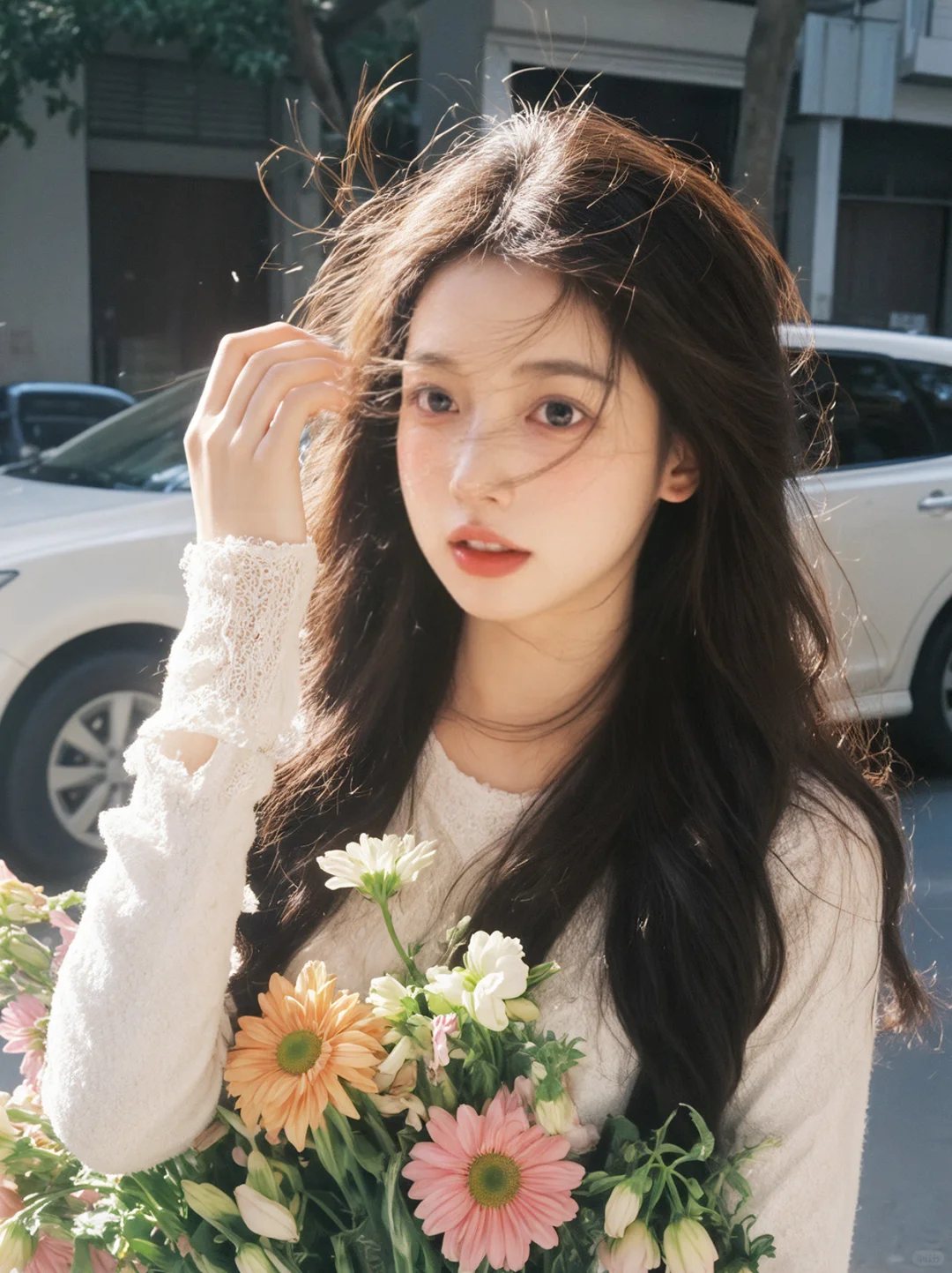 春日氧气美女｜风吹发丝氛围感拉满