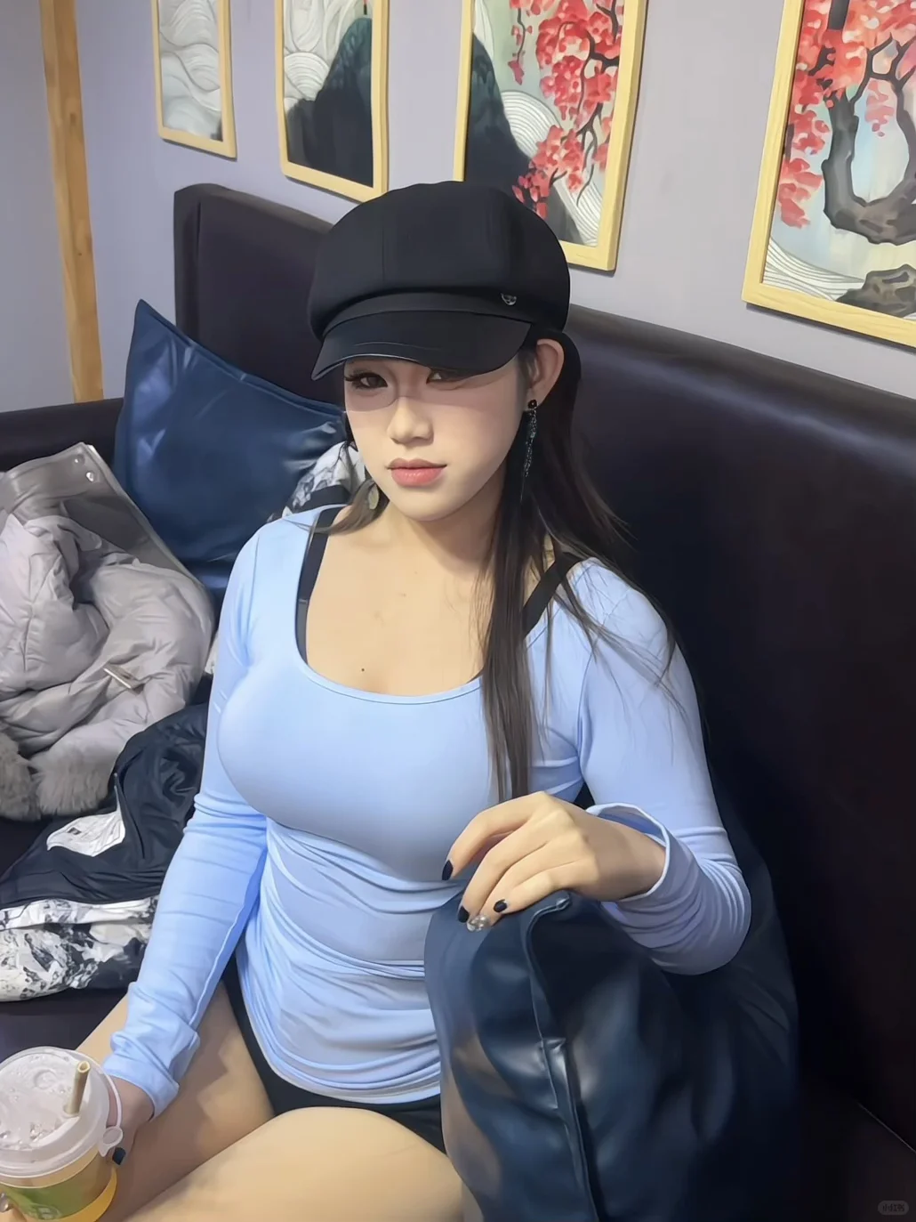 奶蓝色 软乎乎的辣妹简约风～