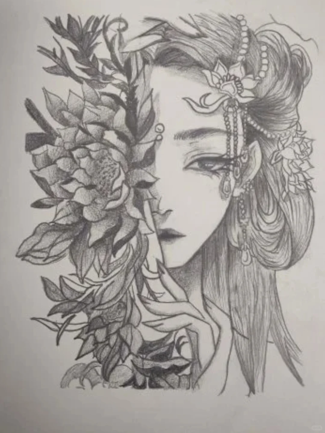 素描头像，线条好美～