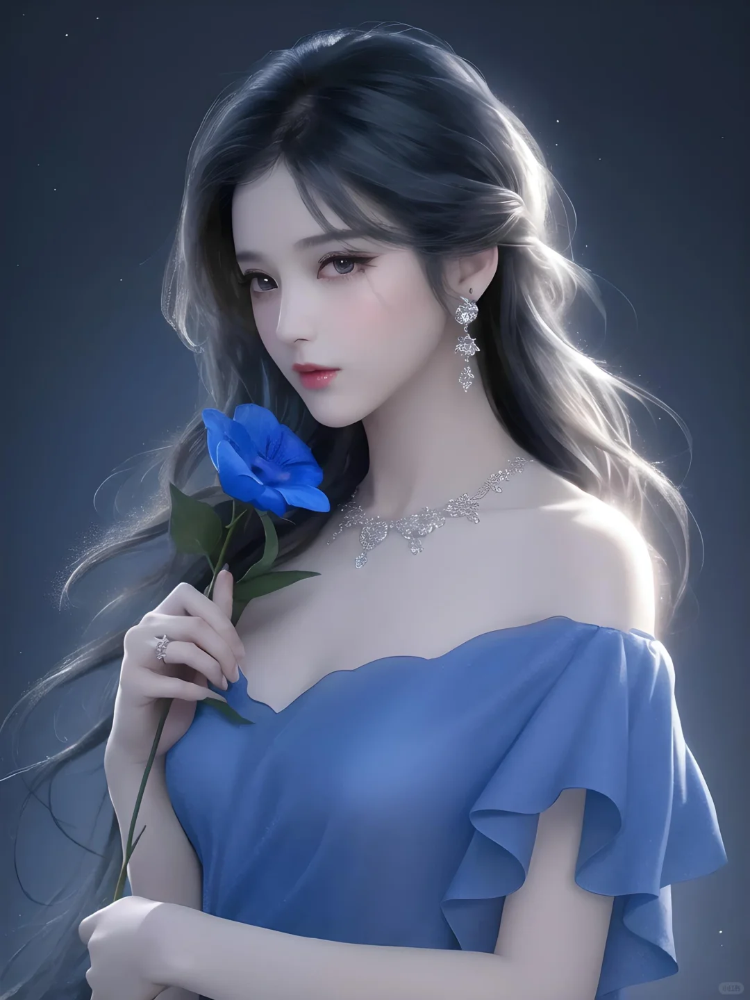 蓝色玫瑰系女头