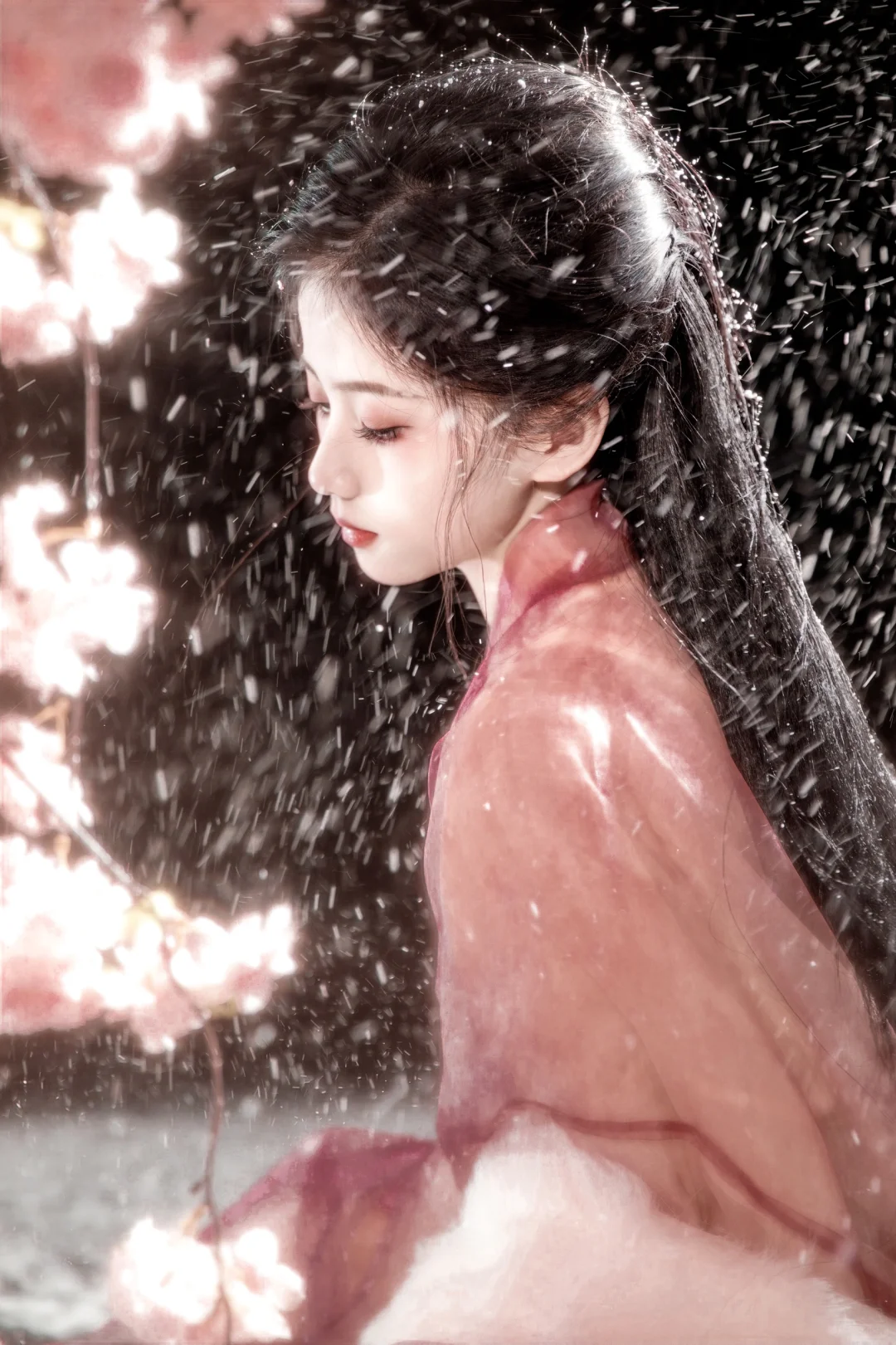 雪中海棠花｜粉色系也可以清冷～