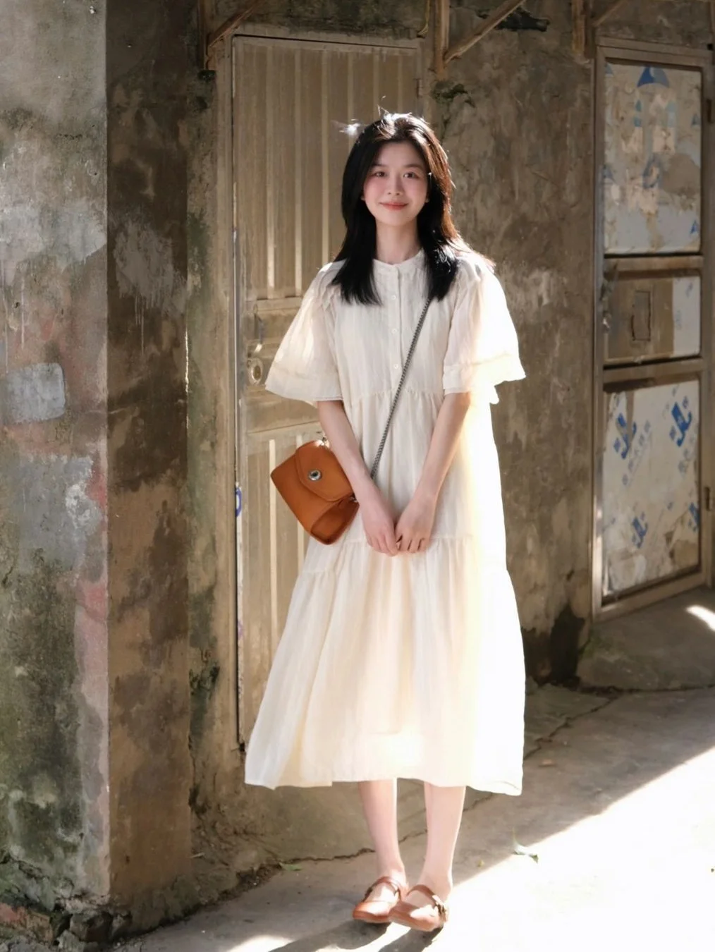 👗杏色法式裙，梨形救星✨