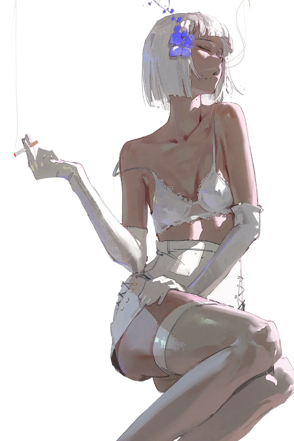 笔触感十足的角色线稿——壹