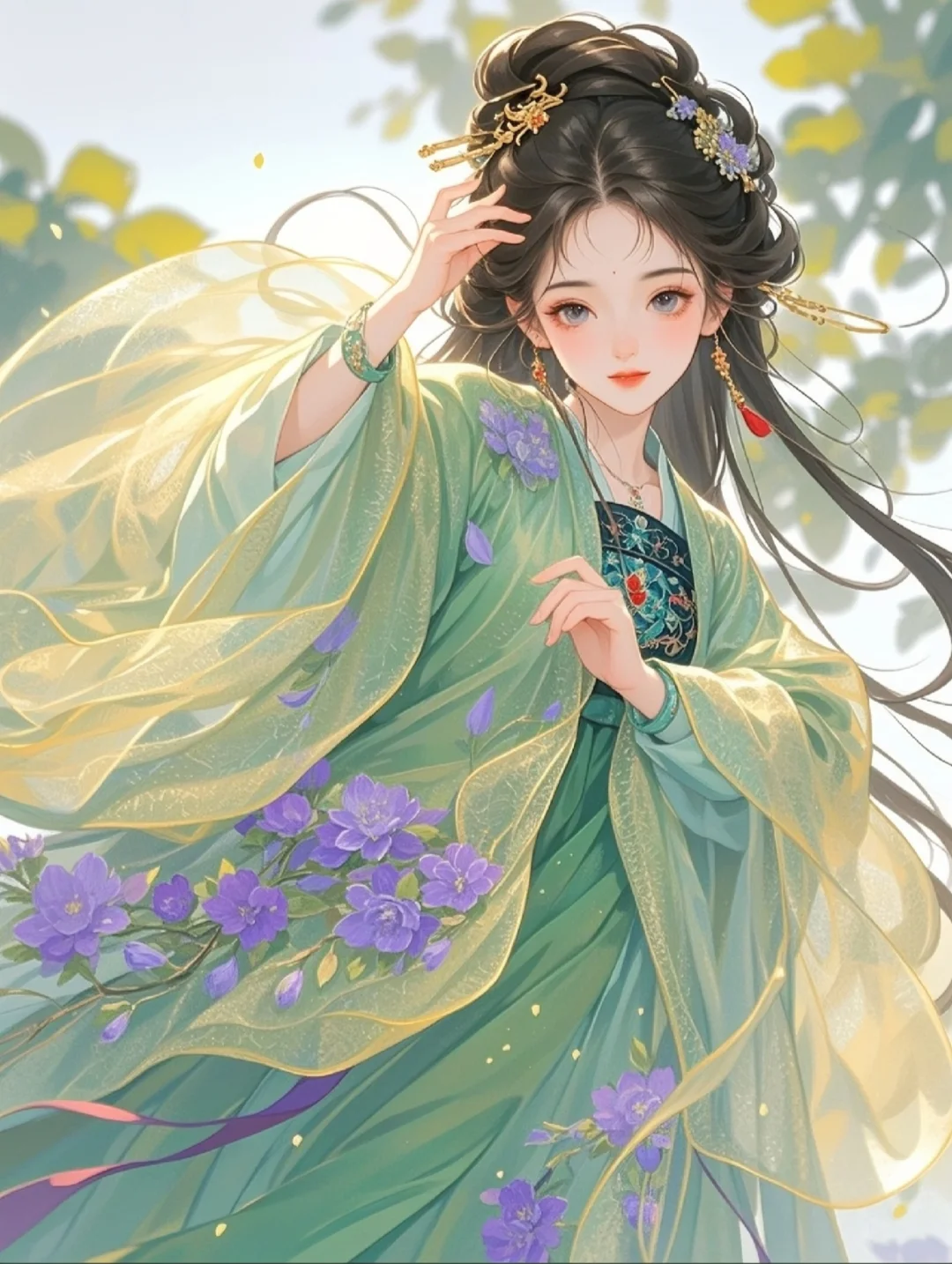 东方美学｜绿衣歌舞不动尘，海仙骑鱼波袅袅