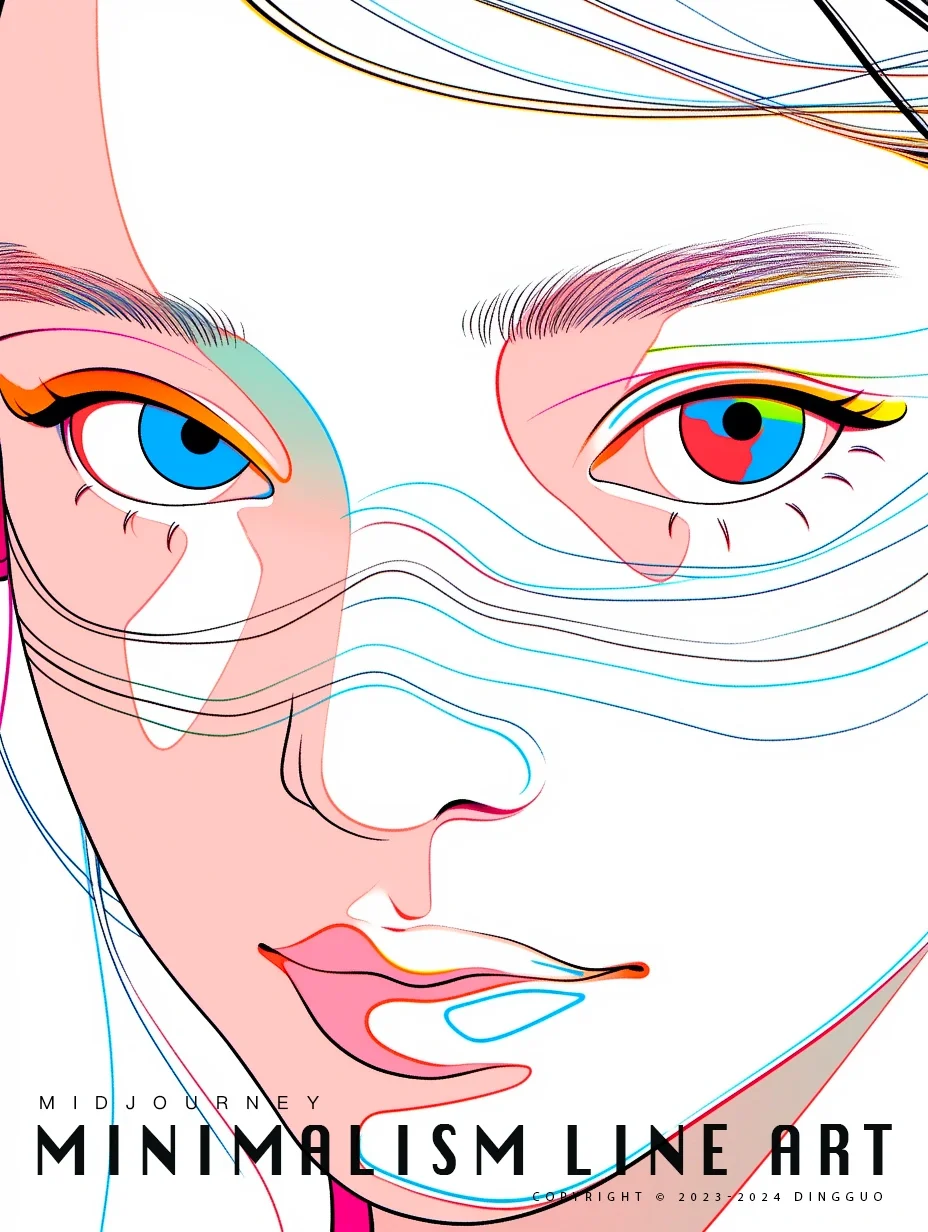 太太太美啦！线性艺术简约女生插画|含关键词