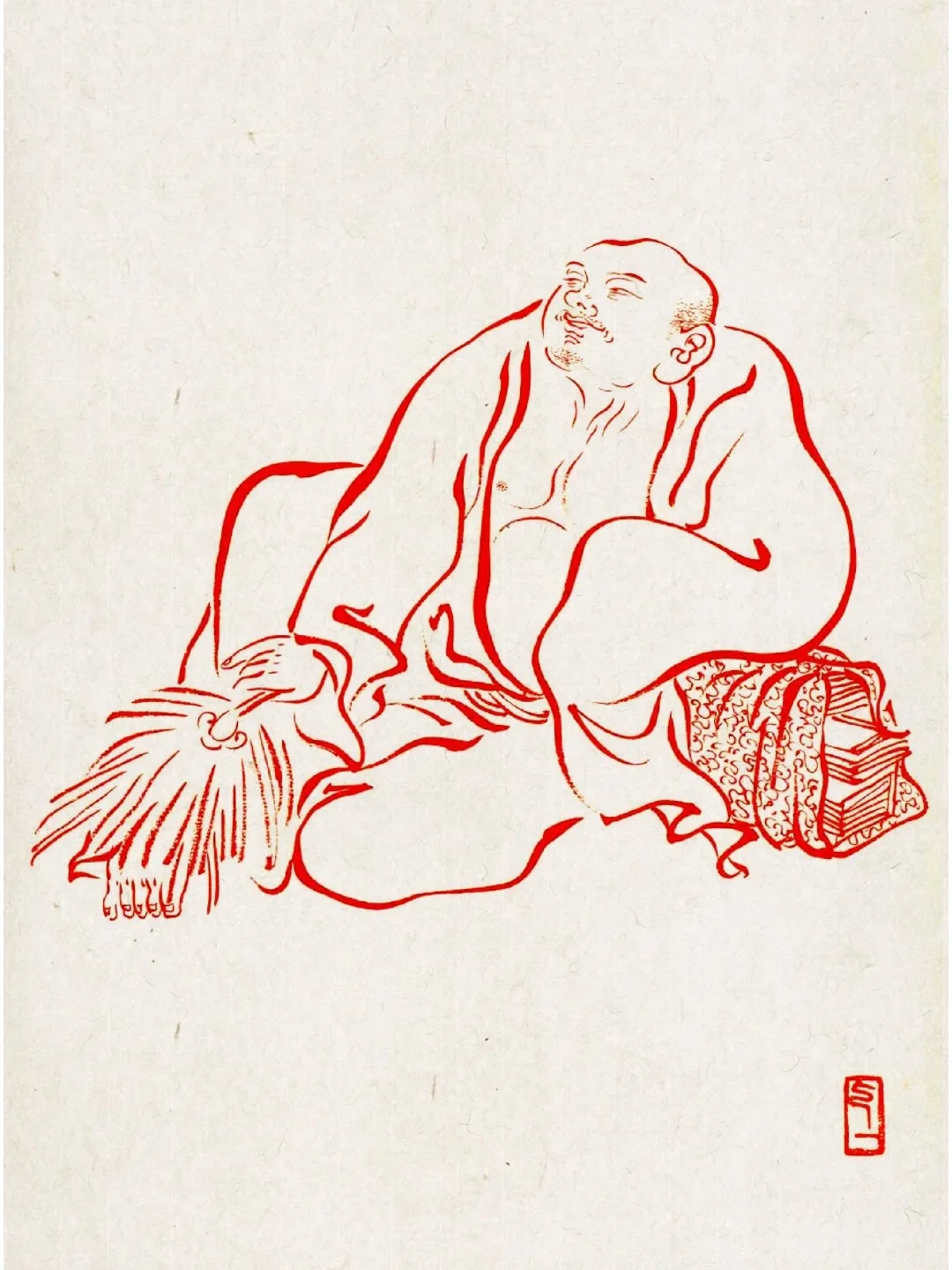 弘一法师108罗汉白描线稿（1-18)