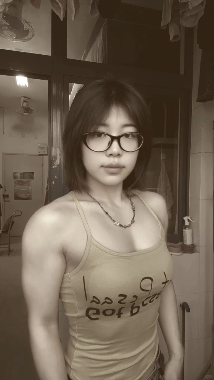肌肉女和吊带简直绝配