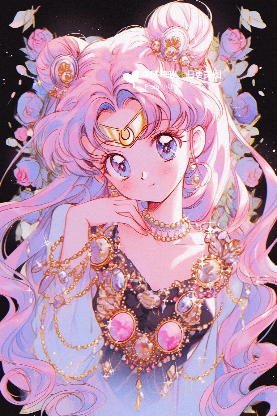华丽插画📿珠光宝气 旧漫美少女战士 小小兔
