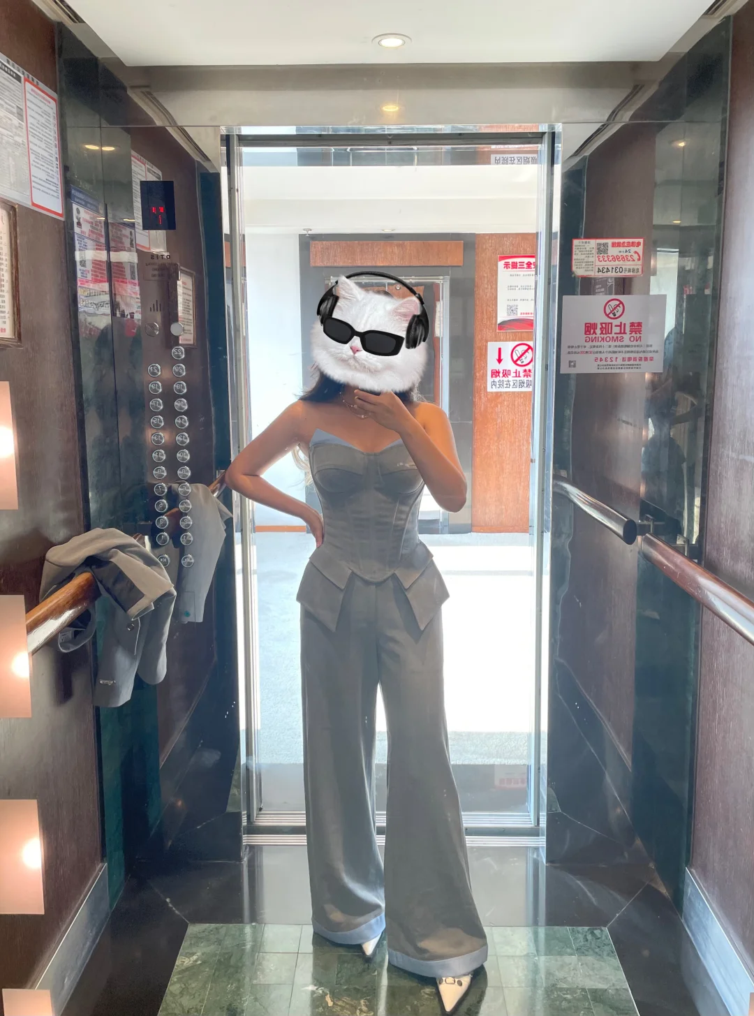 Lanyi鱼骨胸衣 灰色雅痞套装