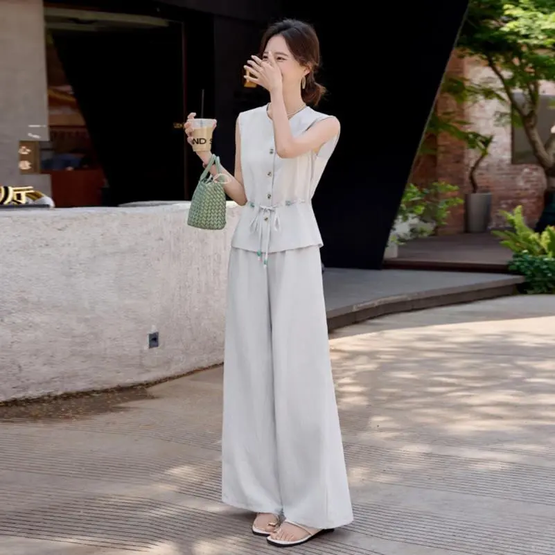 时尚休闲套装女2025夏新款韩系穿搭无袖