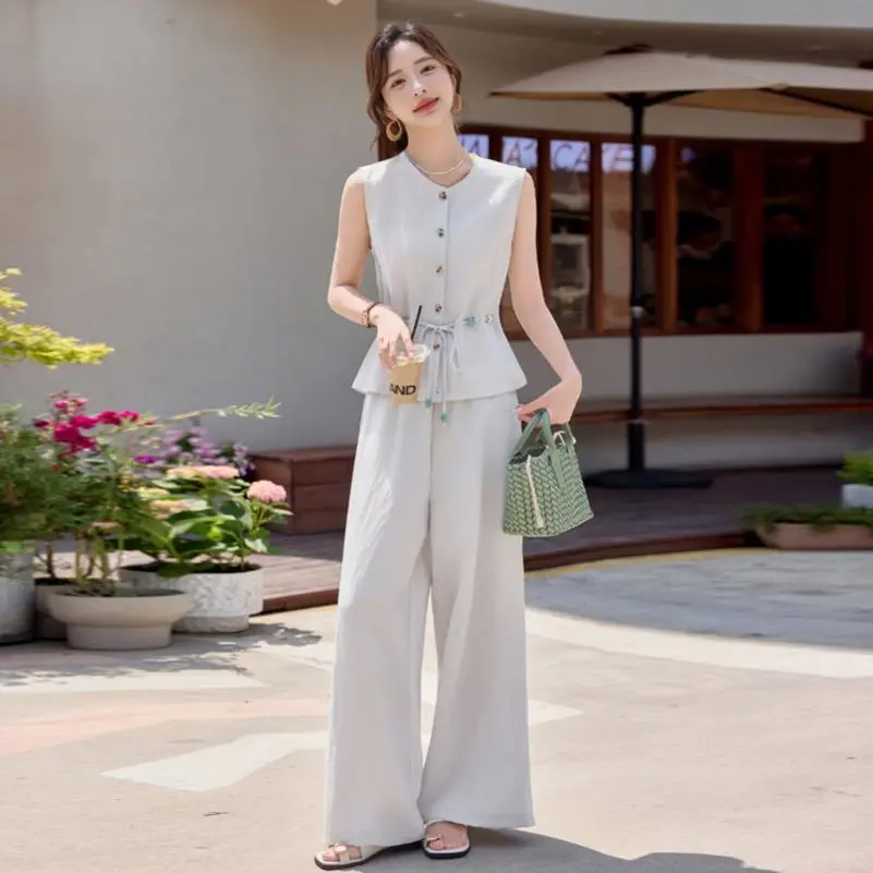 时尚休闲套装女2025夏新款韩系穿搭无袖