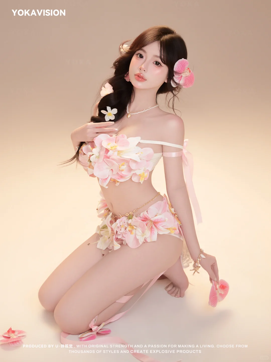 美的像ai一眼心动的蝴蝶兰少女写真
