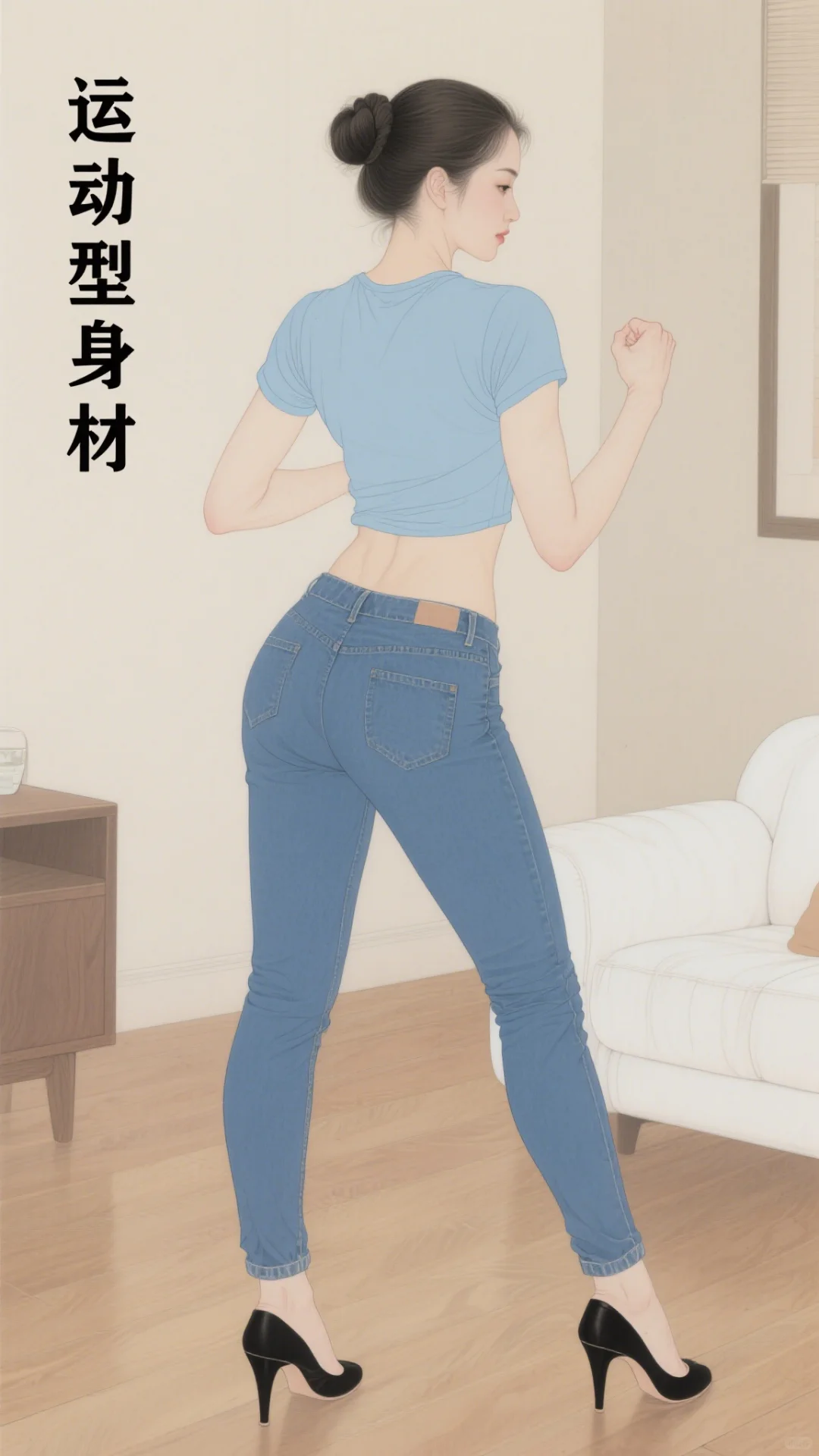 🔥6种身材穿紧身牛仔裤对比