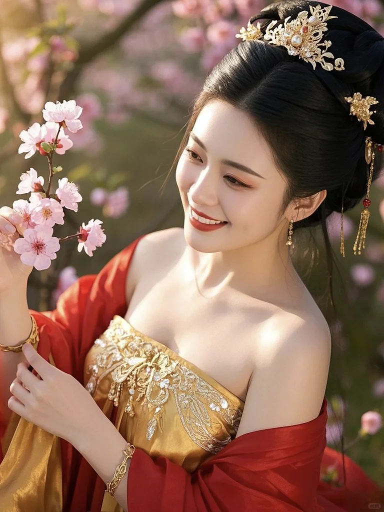 美女壁纸︳古风佳人，这么金色贵气迷人✨