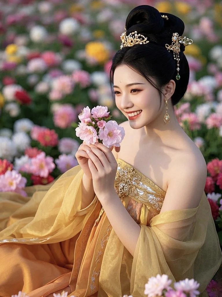 美女壁纸︳古风佳人，这么金色贵气迷人✨