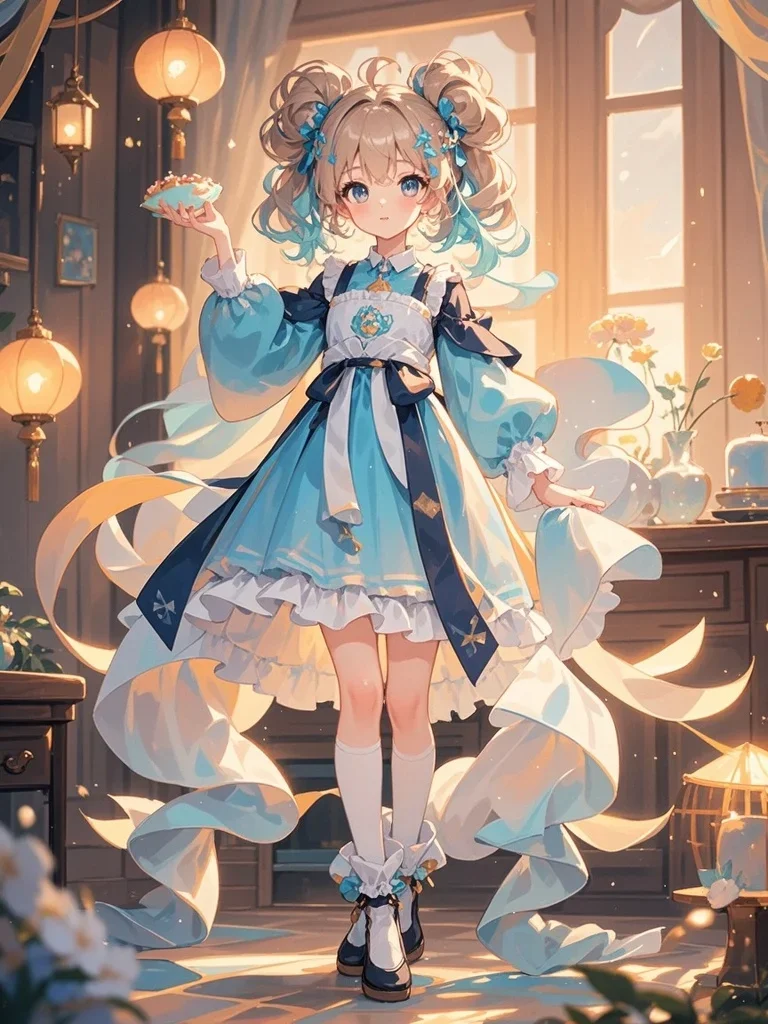 AIGC 动漫人物女孩 美少女，长发