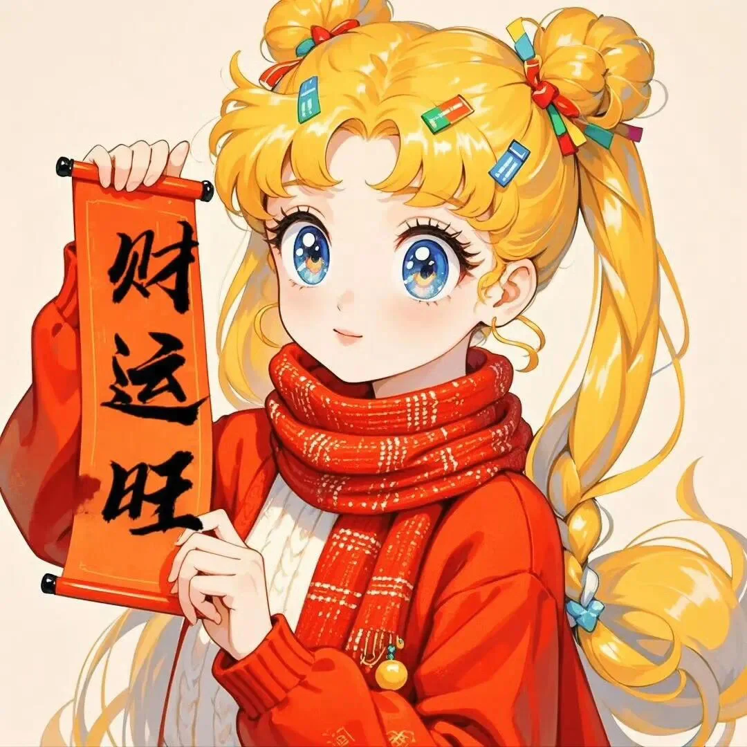2025美少女月野兔头像 | 新的一年财运旺旺