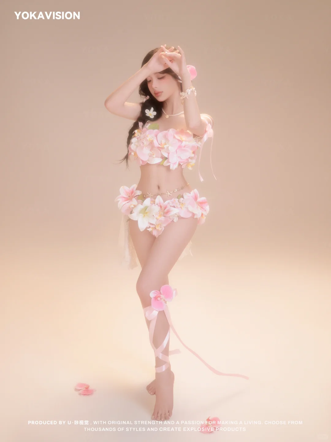 美的像ai一眼心动的蝴蝶兰少女写真