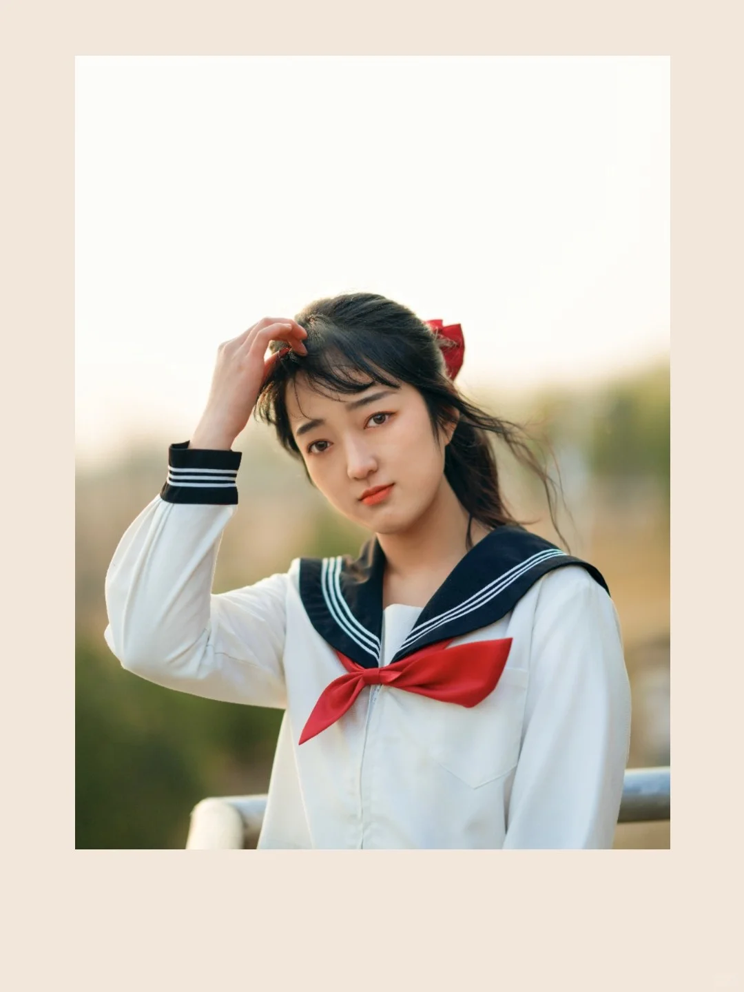|少女写真日记|落日🌇与JK少女，照片