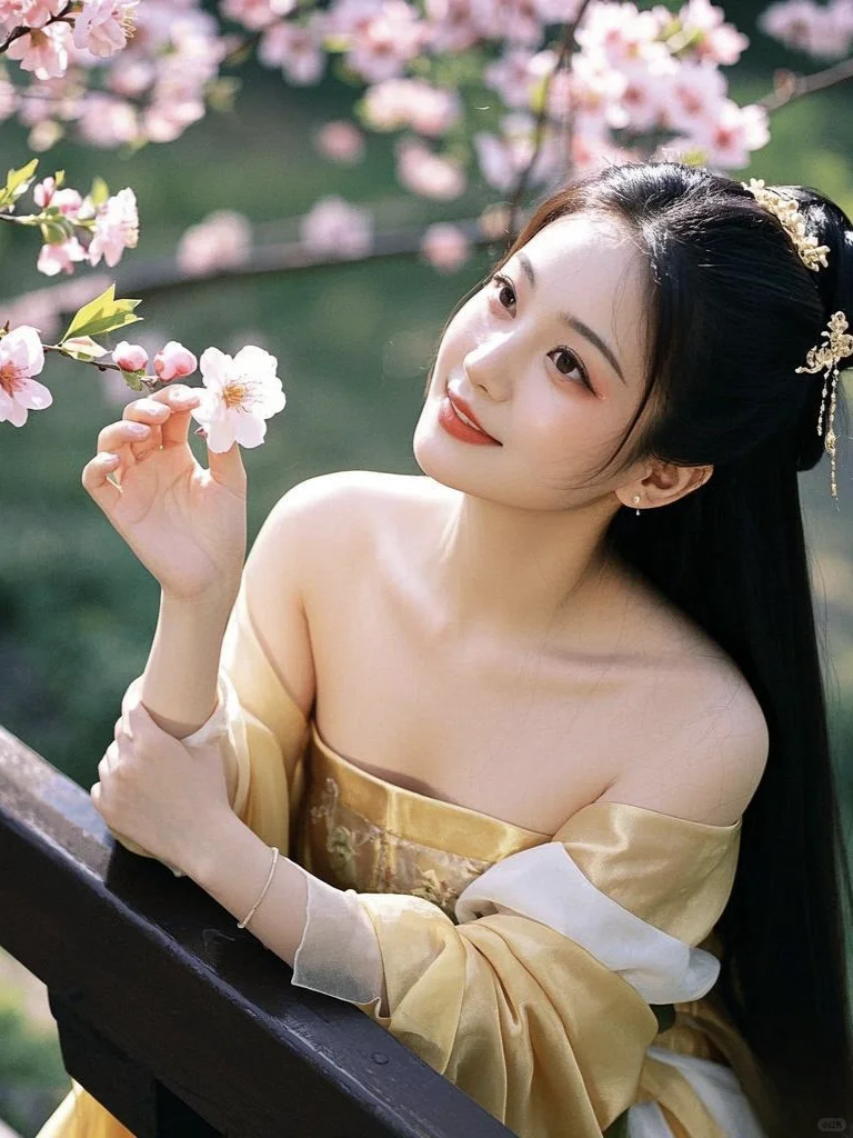 美女壁纸︳古风佳人，这么金色贵气迷人✨