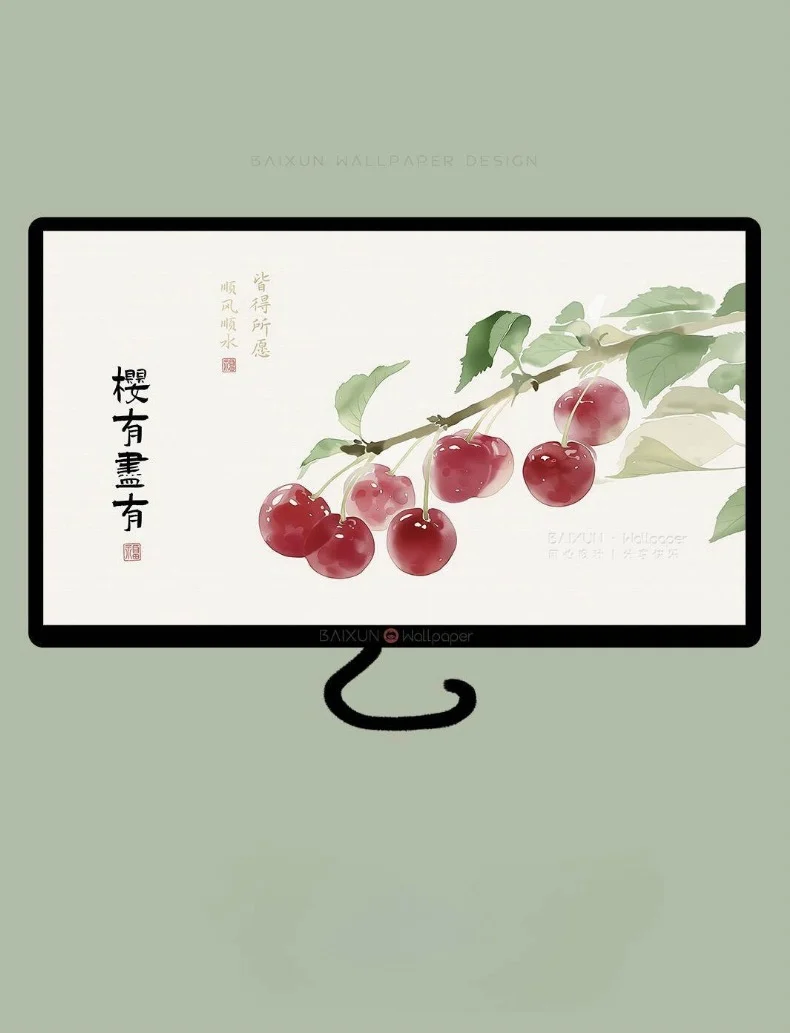 🍒樱有尽有·国风樱桃｜电脑壁纸