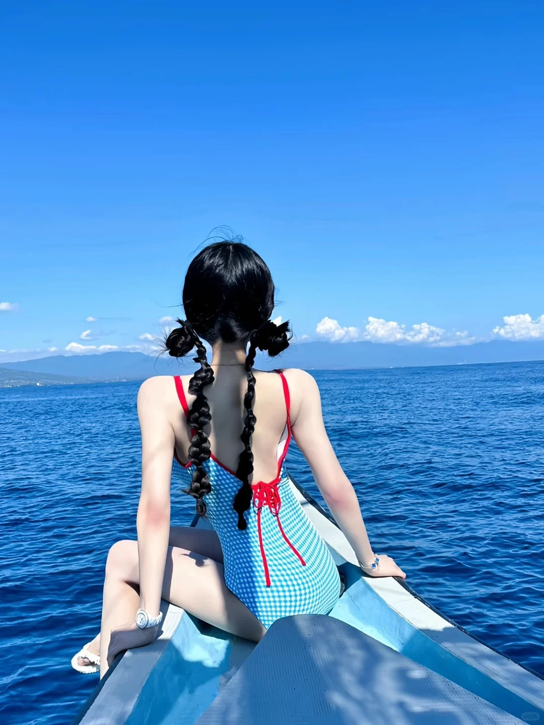 🌈多巴胺格子复古泳衣👙超显瘦遮肉性感