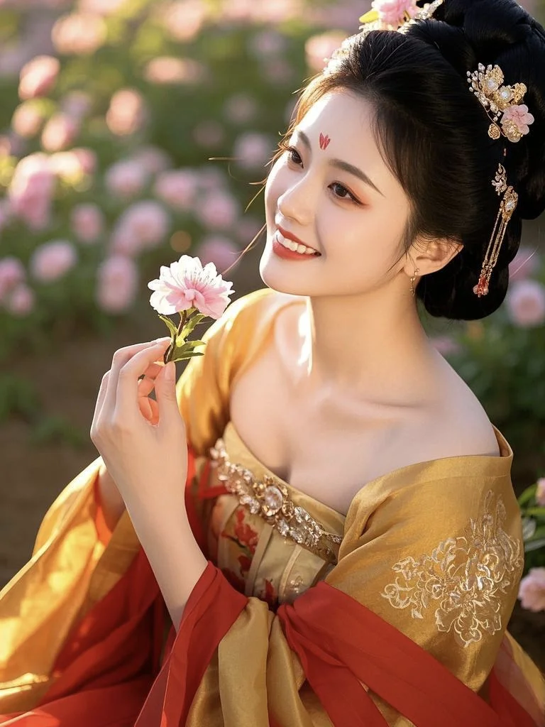美女壁纸︳古风佳人，这么金色贵气迷人✨