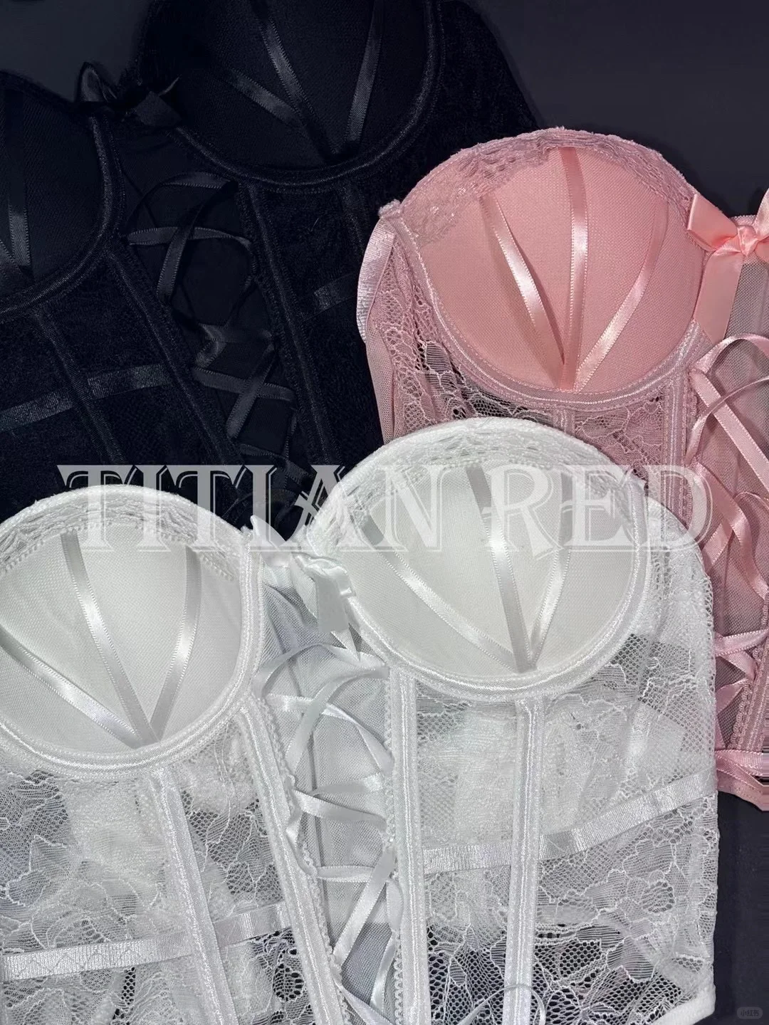 ⋆⁺✬ෆ ༘ ꙳超高级重工蕾丝鱼骨胸衣