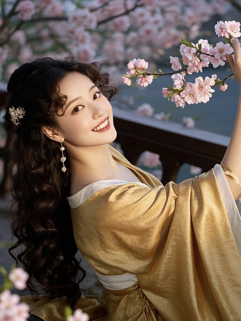 美女壁纸︳古风佳人，这么金色贵气迷人✨