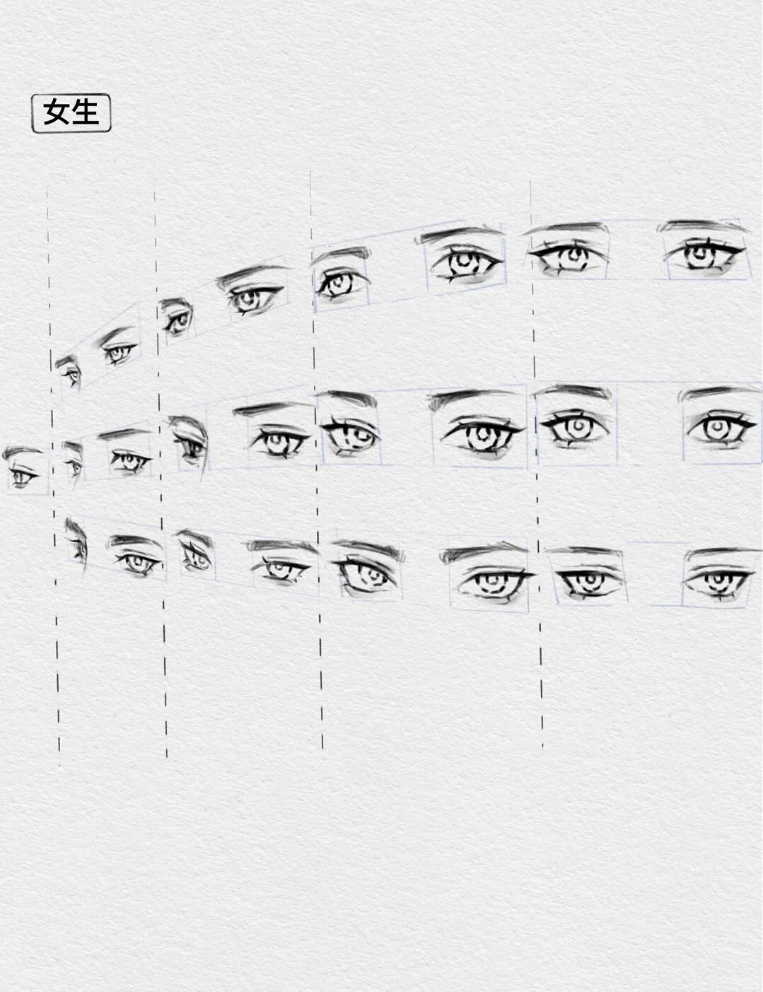 各种角度眼睛画法（超全！快收进收藏夹吧）
