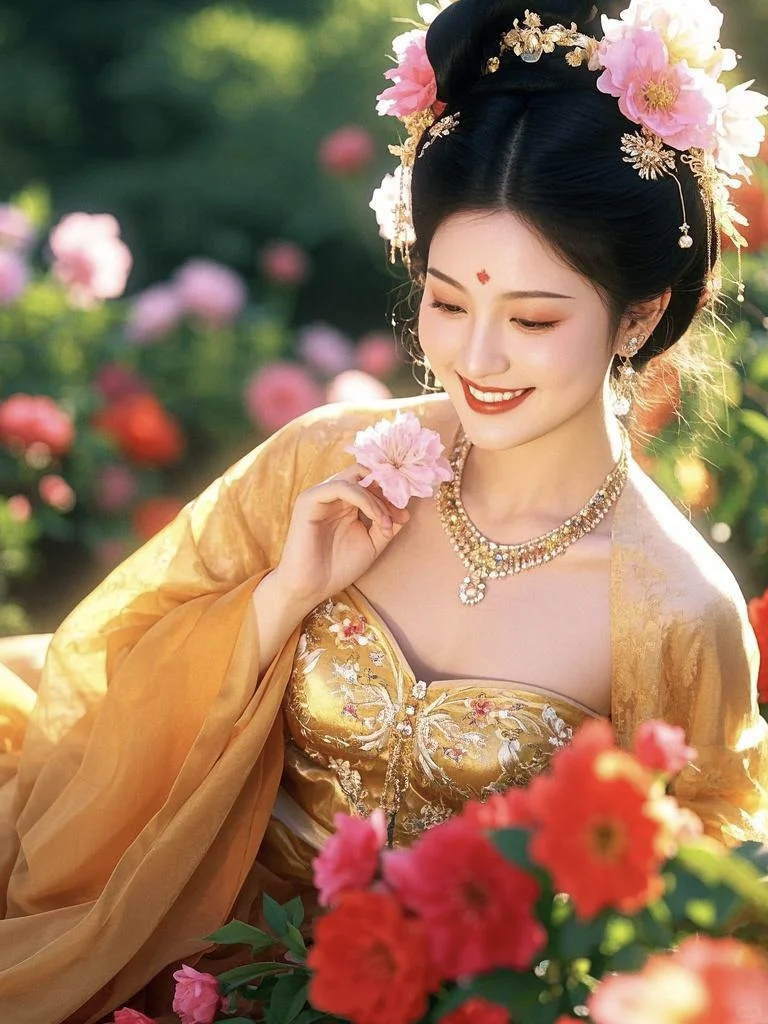 美女壁纸︳古风佳人，这么金色贵气迷人✨