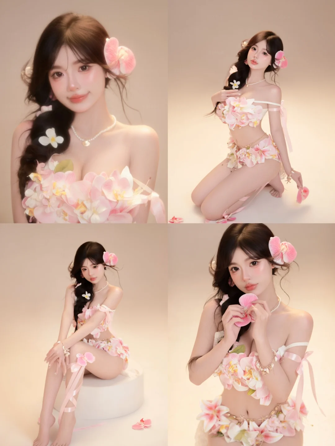 美的像ai一眼心动的蝴蝶兰少女写真