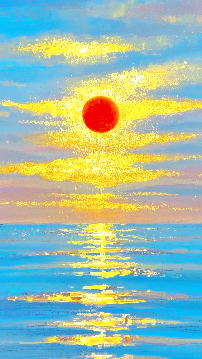 日出海面🌅大气吸金壁纸☀️金水能量充沛
