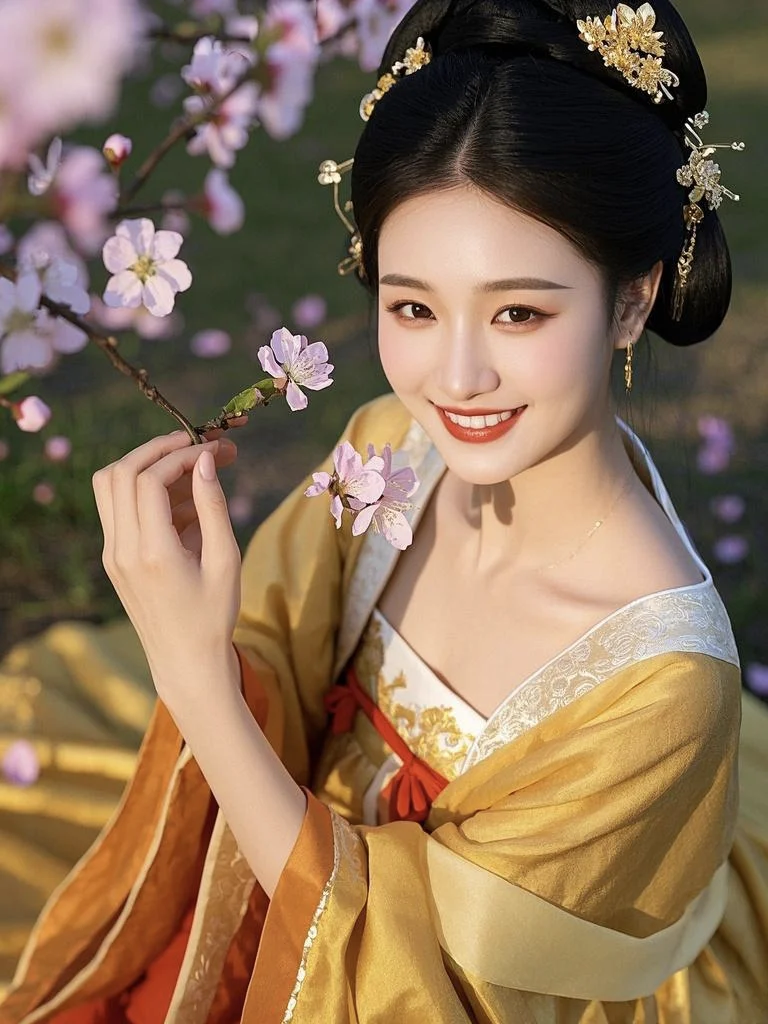 美女壁纸︳古风佳人，这么金色贵气迷人✨