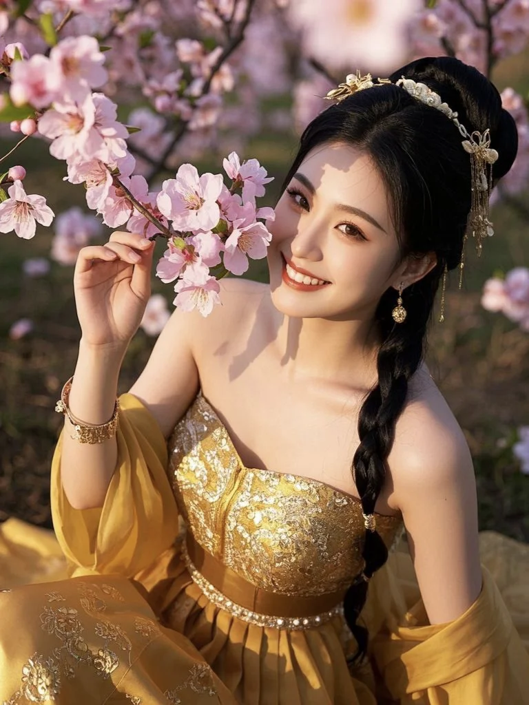 美女壁纸︳古风佳人，这么金色贵气迷人✨