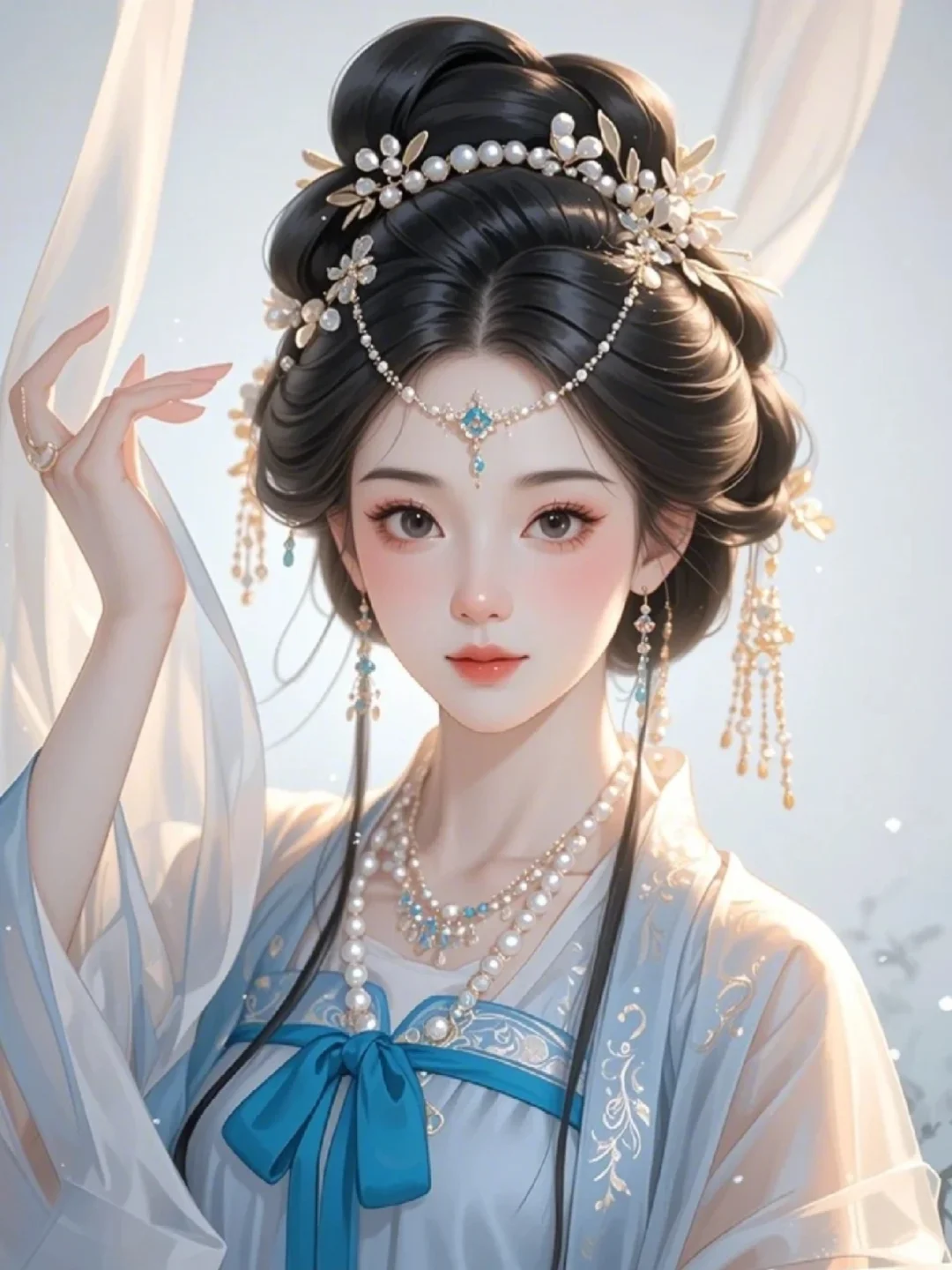 双眸灵动含朝露，笑靥无邪似雪开